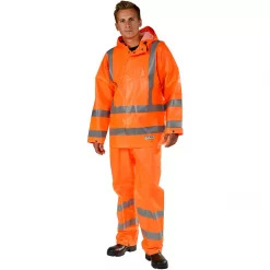 Ocean PVC Offshore Regenjacke, Hi-vis Orange, Herren